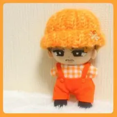 〇チャーム付きニット帽3点セット〇橙