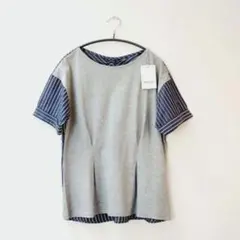 新品タグ付き　PINORE 　バックストライプリボンTシャツ　ピノーレのサムネイル