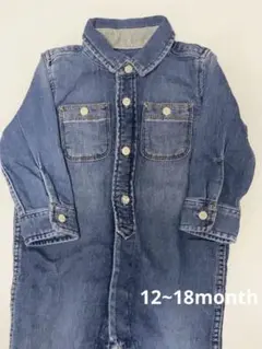 GAP デニムブルー ボタン付きロンパース