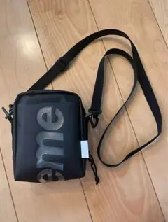 supreme ブラック ショルダーバッグ