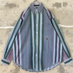 tommyhilfigerトミーヒルフィガーデニムストライプシャツ90sUS古着