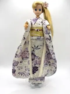 ✴︎516 リカちゃん着物 ジェニーちゃん着物 正絹振袖 金蘭帯セット