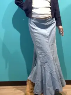 デニムフレアスカート ロングスカート　y2k 平成ギャル