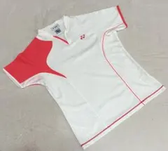 YONEX 半袖ポロシャツ Lサイズ ホワイト/レッド