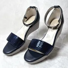 【極美品】HILLS AVENUE 22.5 紺 スパンコール サンダル