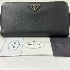 新品同様‼️ プラダ　PRADA 財布　長財布　サフィアーノ　ラウンドファスナー