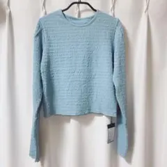 【新品】カスタネ＊カットジャガードプルオーバー カットソー ブルー 美品