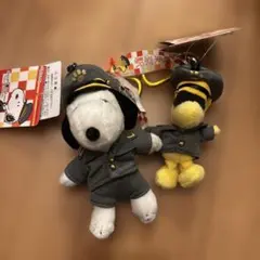 SNOOPY townスヌーピー タウン東京駅限定駅長カラビナぬいぐるみグレー