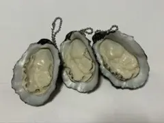 リアル生牡蠣ボールチェーンキーホルダー3個