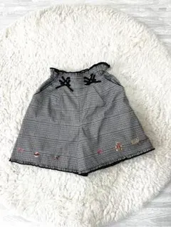 メゾピアノチェック柄フリルハーフパンツ