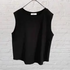 8171 ディスコート ノースリーブニットベスト 重ね着黒 無地 カジュアル