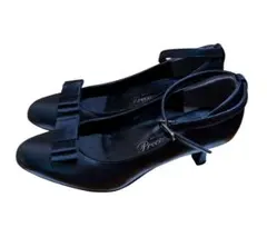 洋服の青山♡3WAY♡パンプス黒♡ストラップ.リボン付外し可24センチ