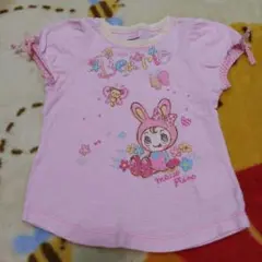 メゾピアノ　Tシャツ　100 ベリエちゃん　レトロ　ピンク　蝶々　花