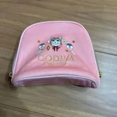 GODIVA 猫イラスト ポーチ ピンクのサムネイル