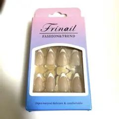 フレンチネイルチップ 24枚セット 両面テープ付き ナチュラルデザイン