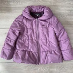 BeBe バックリボンデザイン パープル中綿入りコート 110cm