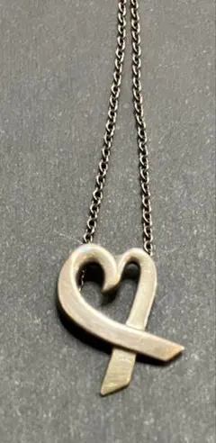 N3440 Tiffany & Co. ラビングハート　ネックレス　シルバー