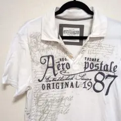 AEROPOSTALE ポロシャツ ホワイト 刺繍　ロゴのサムネイル