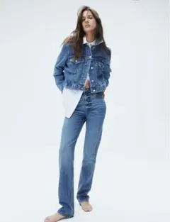 H&M スリムストレートハイデニム 36 M 試着のみ 美品 新品 美脚 細見え