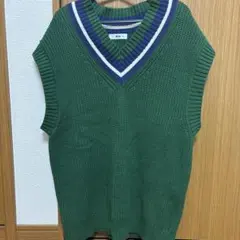 WEGO グリーン Vネック ニットベスト M