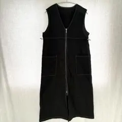 タグ付新品✦Classiical Elf ジップロングワンピース L 黒 ベストのサムネイル