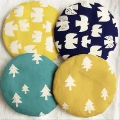 ＊ ハンドメイド 北欧 カラフルコースター 4枚set ＊