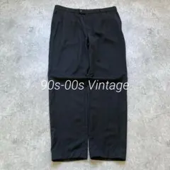 90s-00s BOGIE ワイドストレートスラックス W38 黒 ユーロ系