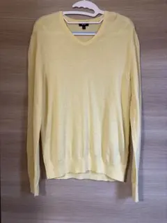 UNIQLO ユニクロ　コットンカシミヤVネックセーター　イエロー 春　M