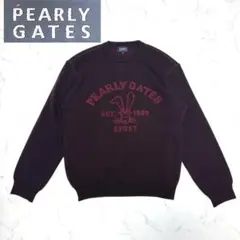 希少 PEARLY GATES ウールニット セーター ボルドー 5 ウサギ