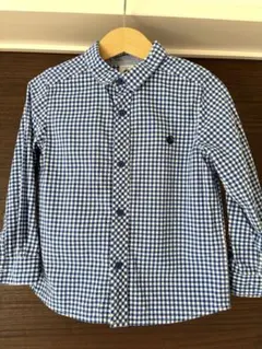 Petit Bateau チェック柄 ボタンダウンシャツ 104cm