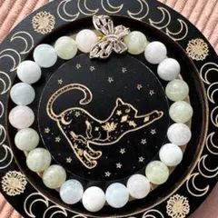 【愛と癒しの石❤️】蝶チャーム付き　モルガナイト ブレスレット