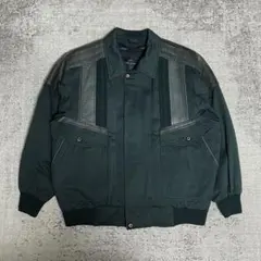 古着 単丈 レザーx綿xポリ ボンバージャケット