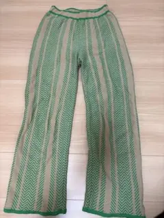 colony2139 ニットパンツ ベージュ グリーン Sサイズ 裏地つき