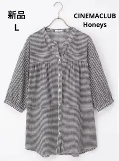 L新品ハニーズHoneysシネマクラブCINEMACLUB6分袖切替チュニック