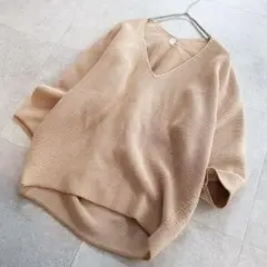 ユニクロ UNIQLO サマーニット Vネックニットカットソー 綿100% M