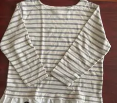 あ*様 ストライプ 長袖 Tシャツ フリル付き