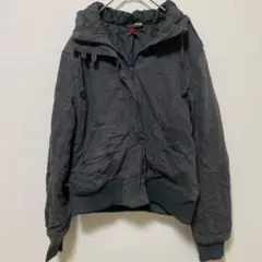 H&M エイチアンドエム フーデットブルゾン ブラック 中綿入り 38 M相当
