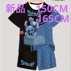 新品　キッズ　スティッチ 半袖Tシャツとショートパンツセット