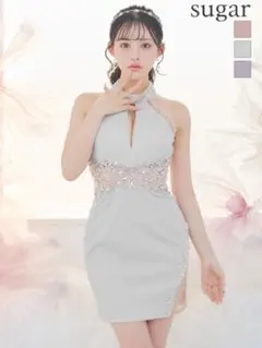 IRMA イルマ ラメ ビジュー バストカット タイト ミニドレス キャバドレス