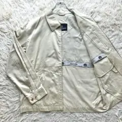 【超希少サイズ XL】アクアスキュータム　ブルゾン　ベージュ　ジップ　刺繍ロゴ