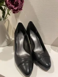 COACH コーチ　黒レザー ポインテッドトゥ ハイヒール