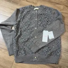 BEAMS HEART モカ　レース長袖カーディガンのサムネイル
