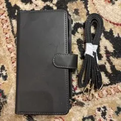 ブラック手帳型ケース ストラップ付き　iPhone12promax