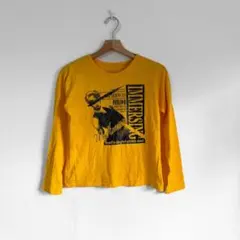 Y2K 平成ギャル グランジ ピチT 英字 長袖 ロンt 黄色 イエロー