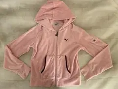 【中古極美品】プーマ　ベロアパーカー　ロゴ刺繍