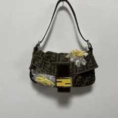 【希少】FENDI フェンディ マンマバケット 花柄 ハンドバッグ ズッカ柄
