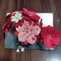 花飾り ヘアコーム パール付き