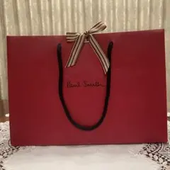 Paul Smith 赤　ショップ袋　ストラップリボン付　厚手　やや使用感有り