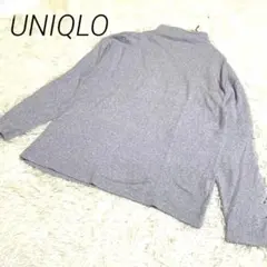 UNIQLO 薄紫 長袖ポロシャツ XL ハイネック カジュアル