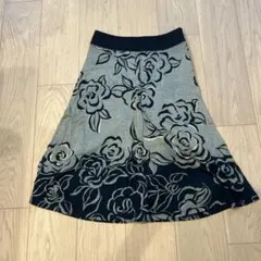 【美品】 パラスパレス 藍染 コットン フレアスカート 綿100% Mのサムネイル